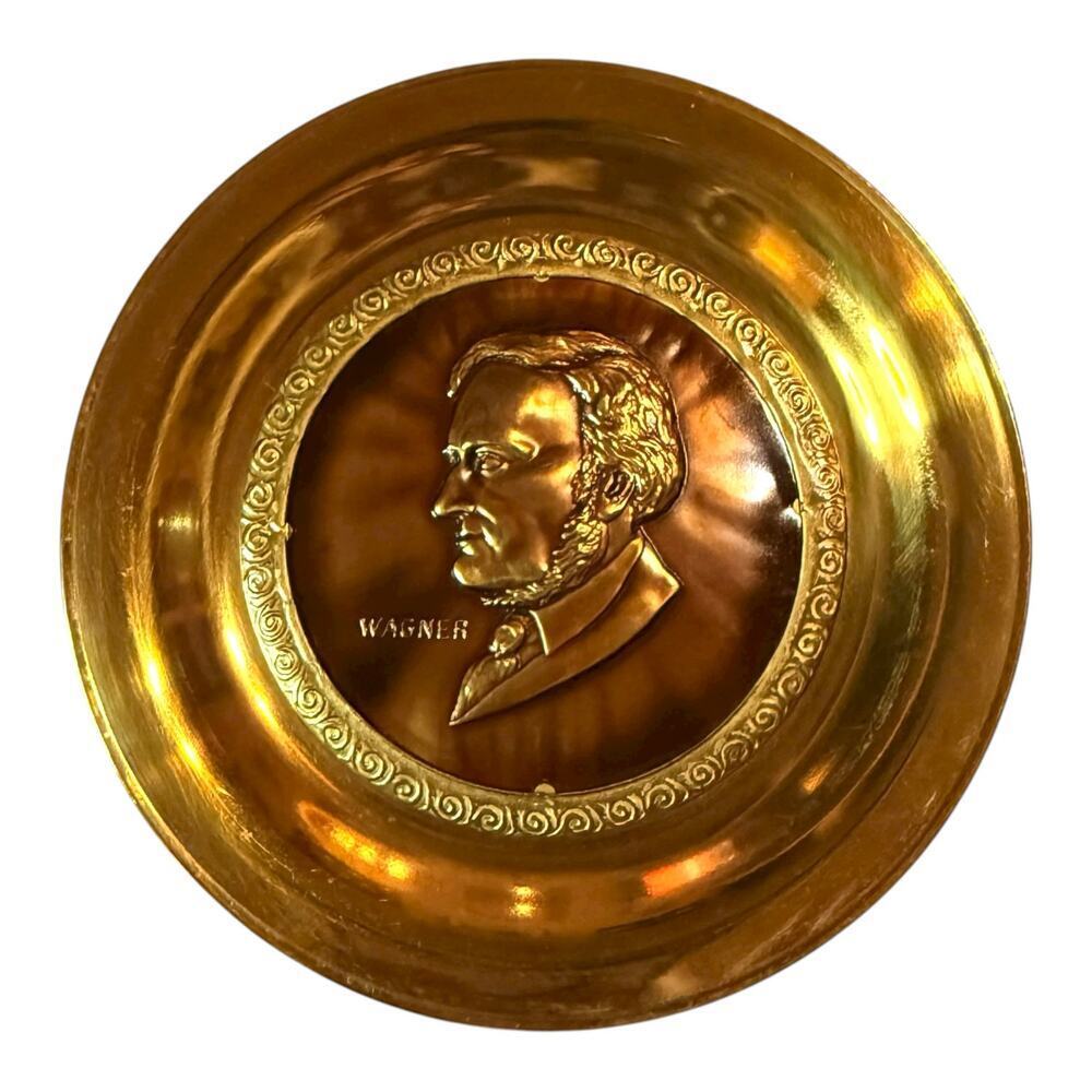 Vintage Brass Wagner Wall Plate High Polish Made in England